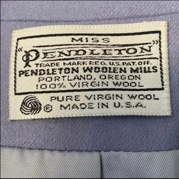 Vintage Classic Pendleton Periwinkle 100% Wool Blazer - Picture 3 of 4